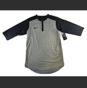 Nike Flux Baseball 3/4 Sleeve Mens Dri-Fit Henley